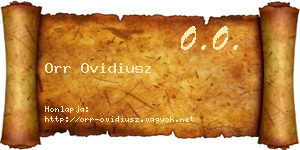 Orr Ovidiusz névjegykártya